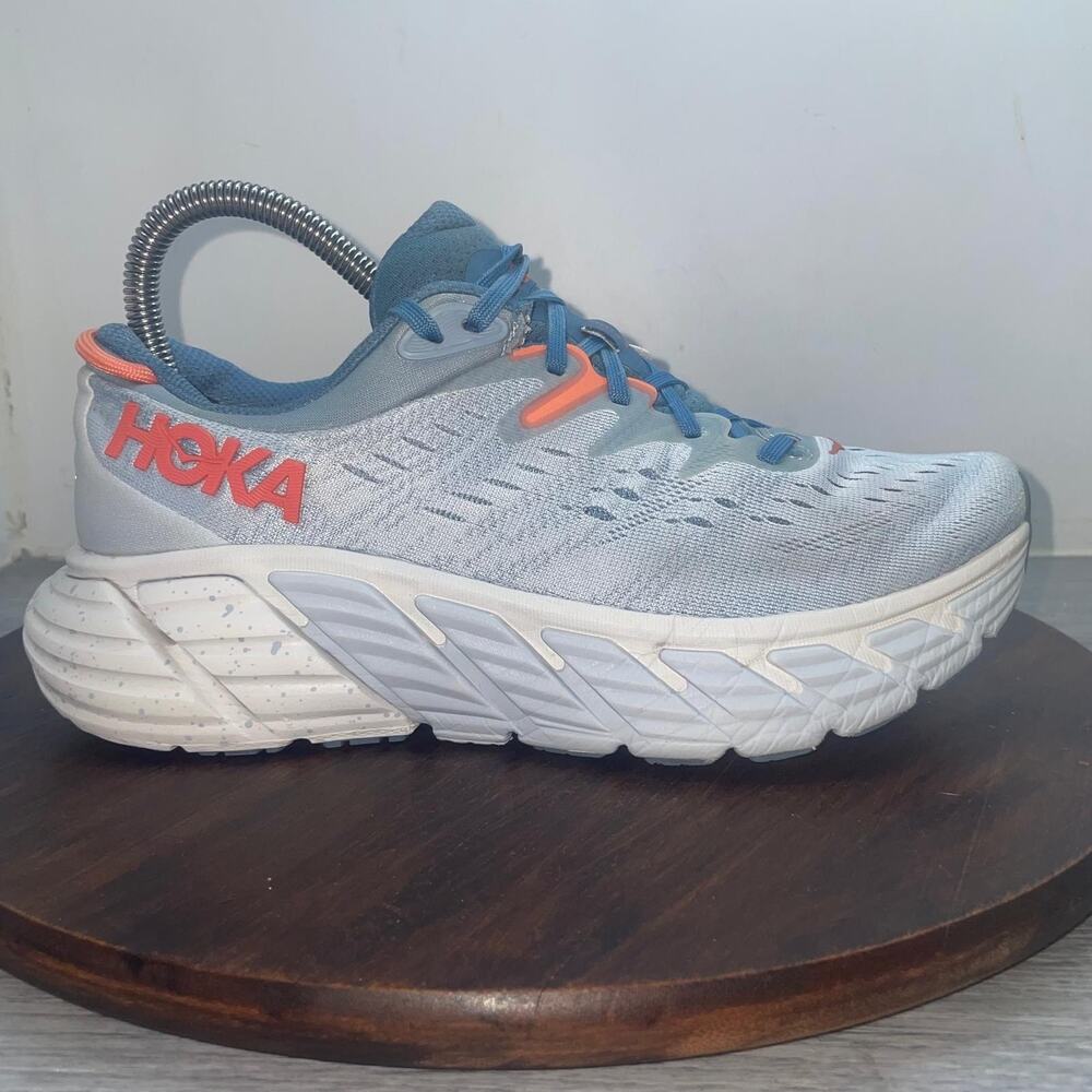 Hoka One One Gaviota 4 Womens Size 7 Blue White Running Walking Shoes Sneakers